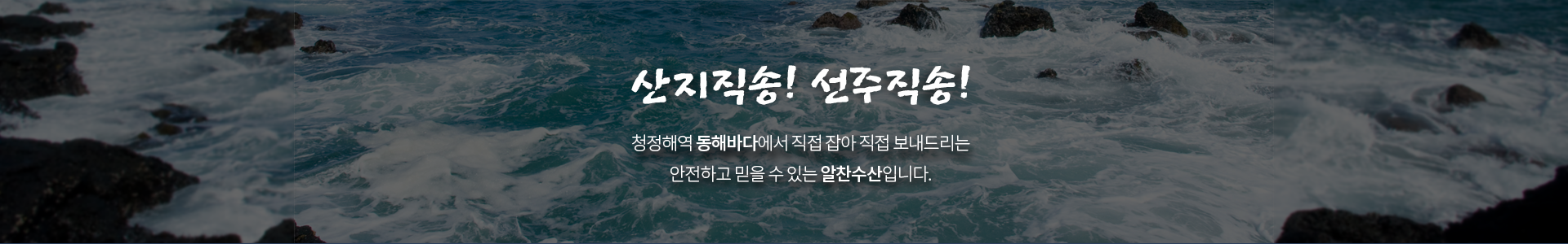 산지직송! 선주직송! 청정해역 동해바다에서 직접 잡아 직접 보내드리는 안전하고 믿을 수 있는 알찬수산입니다.
